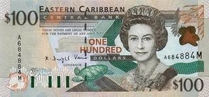 XCD восточно-карибский доллар 100 Антигуа – Барбудасский долларов  