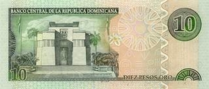 DOP доминиканское песо 10 доминиканских песо - оборотная сторона