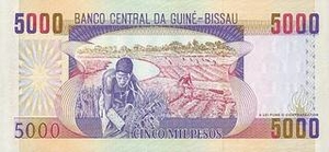 XOF франк КФА 5000 Гвинейско-Бисаууских франков - оборотная сторона