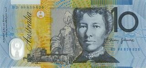 AUD австралийский доллар 10 австралийских долларов - оборотная сторона