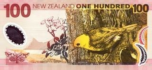 NZD новозеландский доллар 100 новозеландских долларов - оборотная сторона