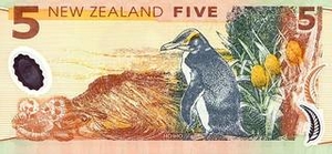NZD новозеландский доллар 5 новозеландских долларов - оборотная сторона