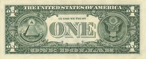 USD доллар США 1 доллар США - оборотная сторона