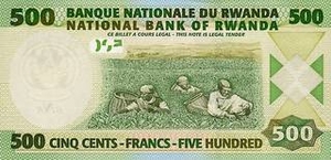 RWF руандийский франк 500 руандийских франков - оборотная сторона