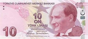 TRY турецкая лира 10 турецких лир 