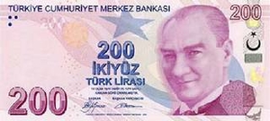 TRY турецкая лира 200 турецких лир 