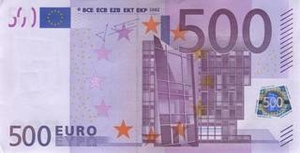 EUR европейский евро 500 евро 