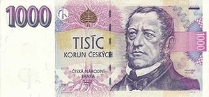 CZK чешская крона 1000 чешских крон 