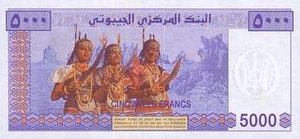 DJF джибутийский франк 5000 джибутийских франков - оборотная сторона