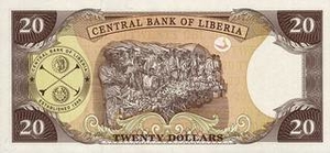 LRD либерийский доллар 20 либерийских долларов - оборотная сторона