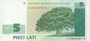 LVL латвийский лат 5 латвийских лат 