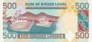 SLL леоне Сьерра-Леоне 500 сьерра-леонских леоне - оборотная сторона