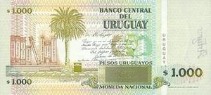UYU уругвайское песо 1000 уругвайских песо - оборотная сторона