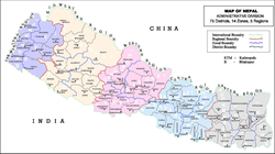 Карта Непала с регионами