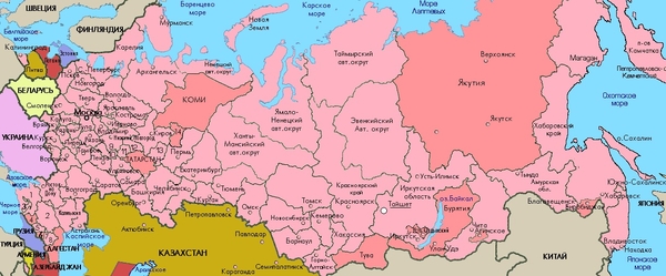 Карта городов России. Карта крупнейших городов России