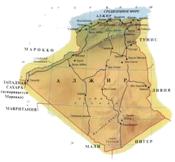 Карта Алжира с городами