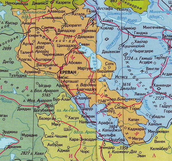 Карта Армении. Подробная карта Армении