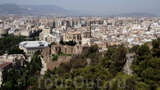 Malaga, вид на город с крепости Gibralfaro