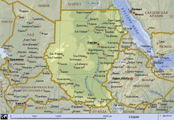 Карта Судана с городами
