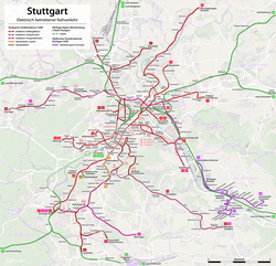 Карта Штутгарта с дорогами