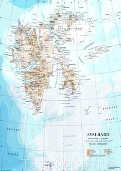 Подробная карта Шпицбергена