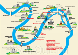 Схема движения речных трамваев по Москве-реке