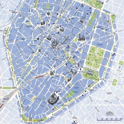 Карта Брюсселя с достопримечательностями