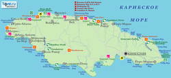 Карта Ямайки с отелями