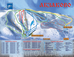 Карта горнолыжного курорта Абзаково