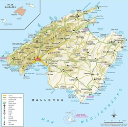 Пальма де Майорка на карте острова