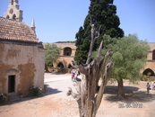 Монастырь Аркади. Сухое дерево - свидетель печальных событий 1866 года