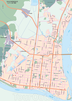 Карта Благовещенска с улицами
