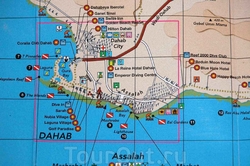Карта Дахаба с достопримечательностями