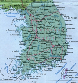 Карта Южной Кореи на русском