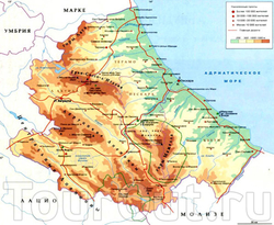 Физическая карта Абруццо