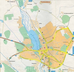 Карта Тернополя с улицами