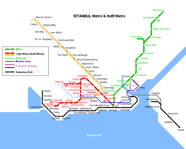 Карта метро Стамбула. Карта-схема метро Стамбула