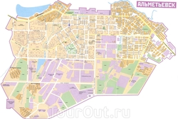 Карта Альметьевска с улицами