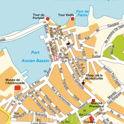Карта центра Сен-Тропе