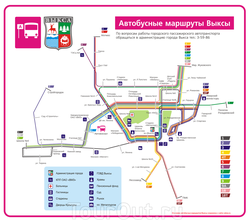 Карта автобусных маршрутов Выксы