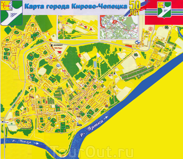 Карта Кирово-Чепецка. Подробная карта Кирово-Чепецка