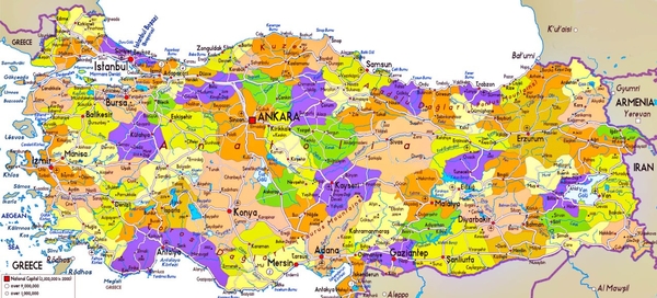 Карта Турции. Подробная карта Турции