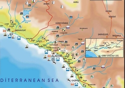 Карта побережья Алании