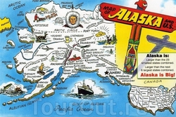 Карта Аляски с достопримечательностями