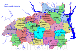Районы Ивановской области на карте