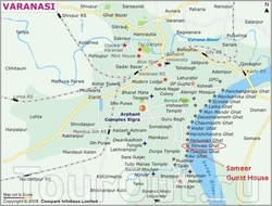 Карта Варанаси с отелями