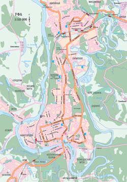 Карта Уфы с улицами