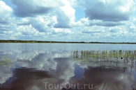Озеро Жижица. Вид на деревню Карево - родину Модеста Петровича Мусоргского