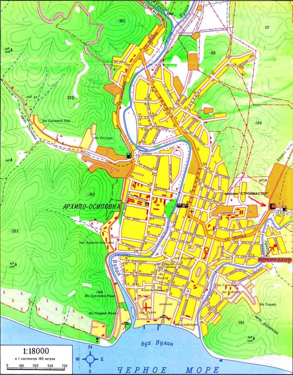 Карта Архипо-Осиповки Краснодарского края. Карта Архипо-Осиповки Краснодарского края