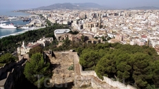 Malaga, видна город с крепости Gibralfaro